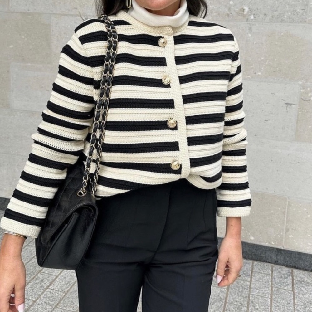 Massimo Dutti Striped Knit Cardigan